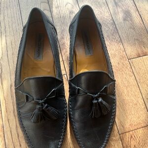 Johnston & Murphy Black Leather Tassel Loafers